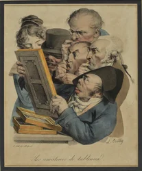 Les Amateurs de Tableux、1823年（手塗りのlitho）
